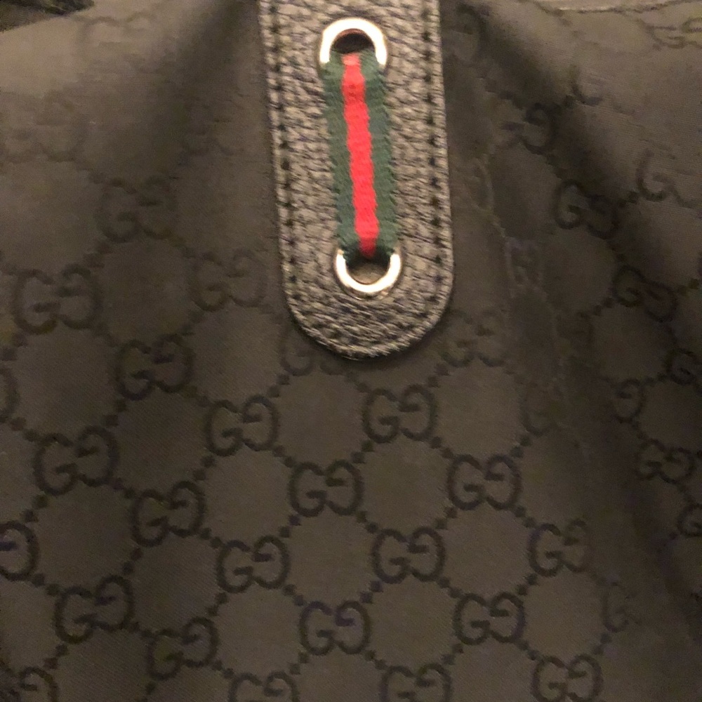 Gucci new style authentic logo large black leather